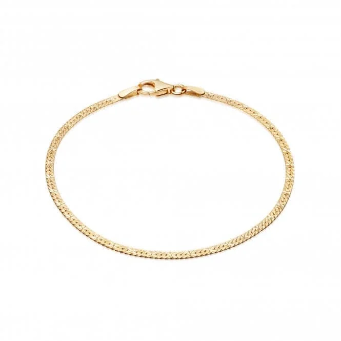 Woven tribal bangles-Estee Lalonde Flat Snake Chain 18ct Gold Plated Bracelet ELBR06_GP