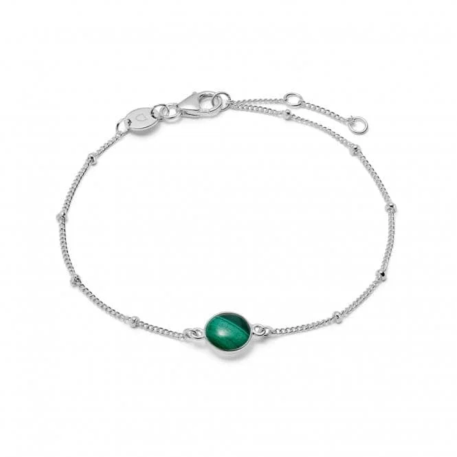 Gem-twisted bangles-Malachite Healing Stone Sterling Silver Bracelet HBR1009_SLV