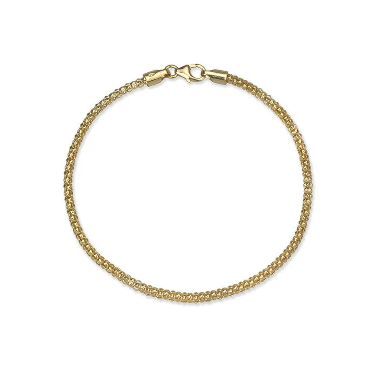 Neat link bangles-14K Yellow Gold Bead Link Bracelet