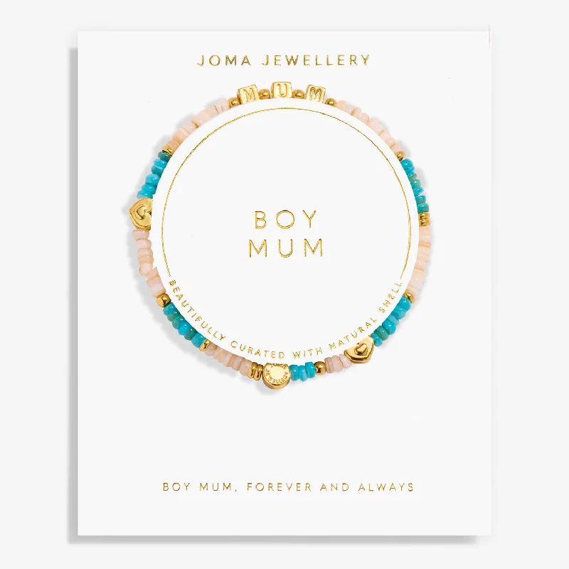 Cast word bracelets-Happy Little Moments Boy Mum Gold Plated Bracelet 8261