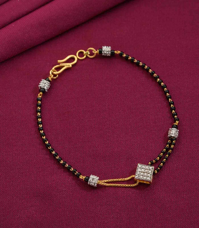 Fine dot bangles-Dangling Pattern Mangalsutra Bracelet