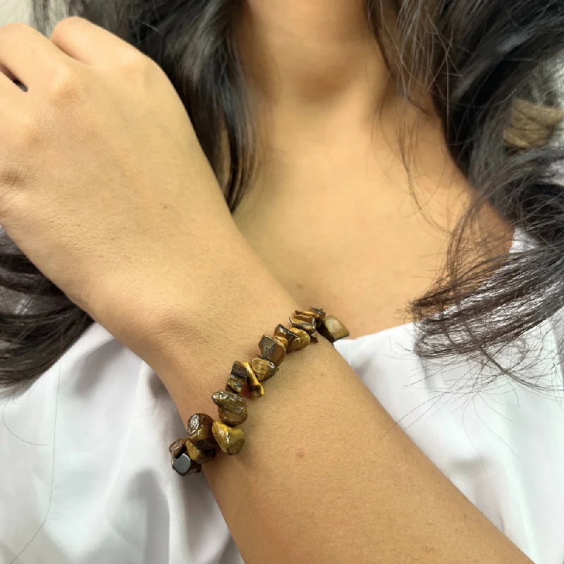 Bold stone bracelets-Tiger Evil Eye Chips Bracelet For Women