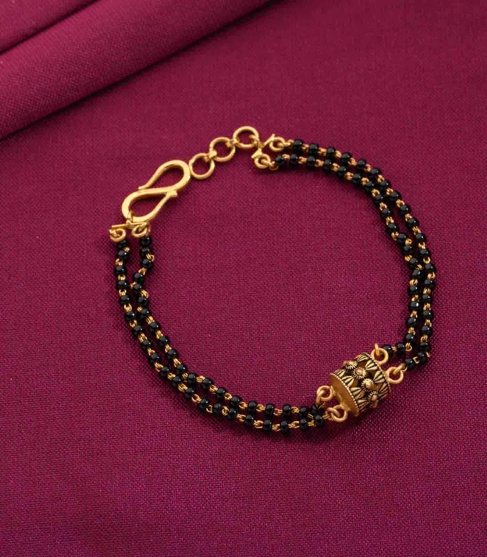 Bold stone bangles-Double Layer Mangalsutra Bracelet