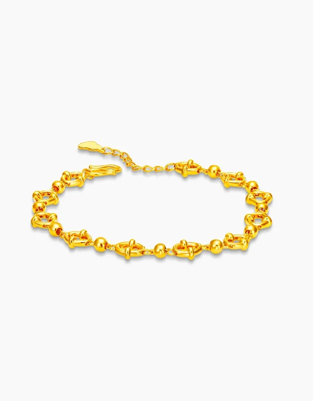 Reef knot bangles-LVC 9IN Oria 999 Gold Bracelet