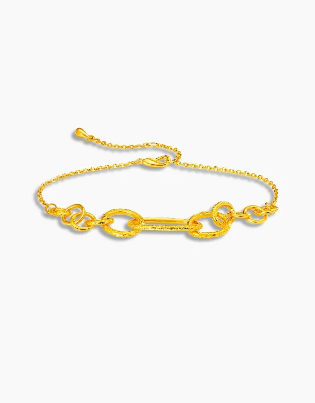 Strand cord bracelets-LVC 9IN Kailey 999 Gold Bracelet