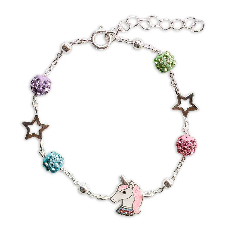 Crescent wax bangles-SALE! Sterling Silver Unicorn Stardust Bracelet for Kids