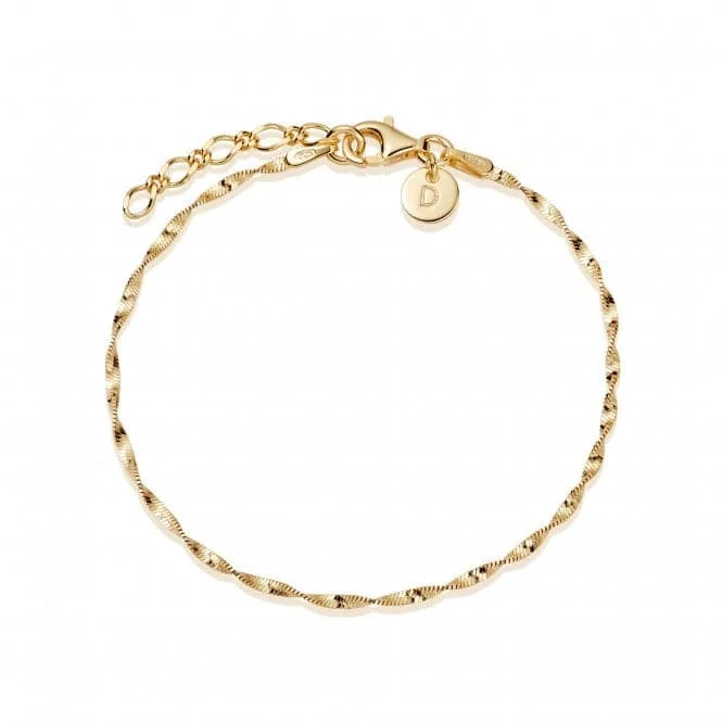 Linen thread bangles-Helix Chain 18ct Gold Plated Bracelet BRTWIST_GP